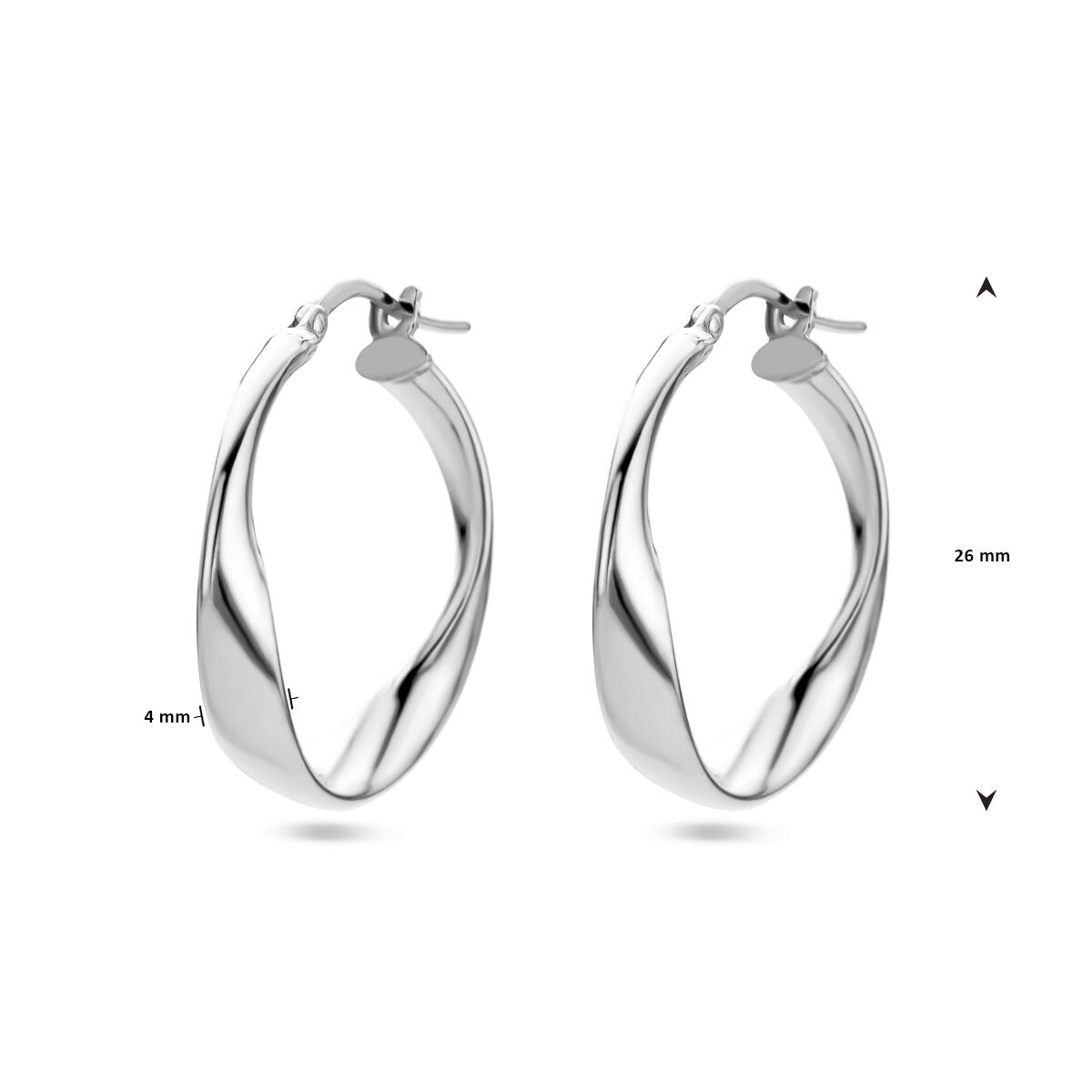 Boucles d'oreilles en argent pour femme – rhodiées 26 mm