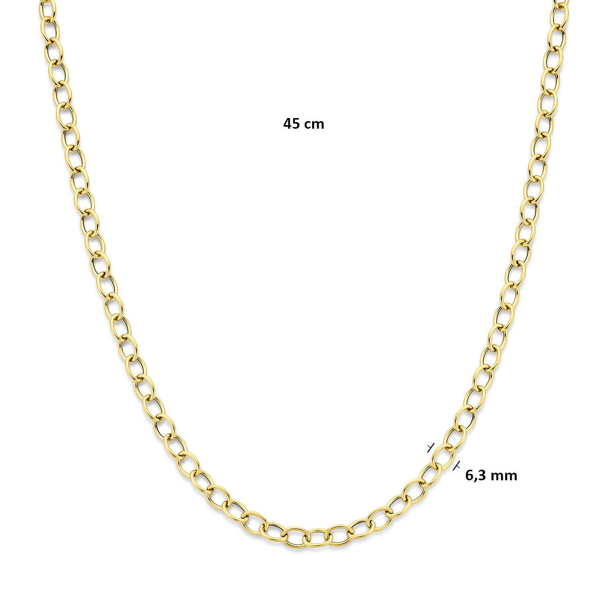 Collier en maille en or jaune 14k ancre