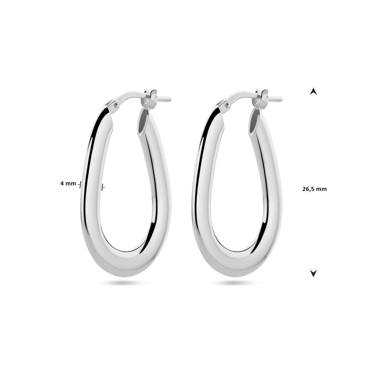 Créoles en argent rhodié 26.5 mm