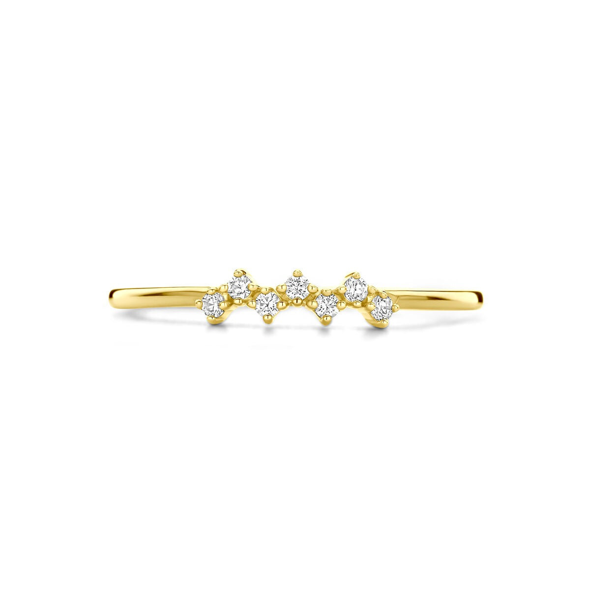 Bague en or jaune 9k avec entourage en zircone