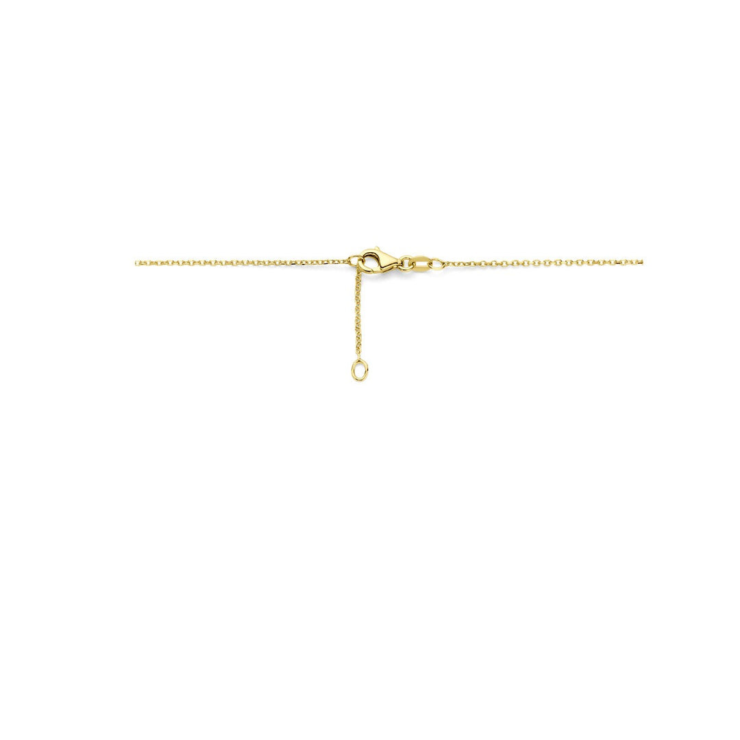 14k Geelgouden collier met roze topaas