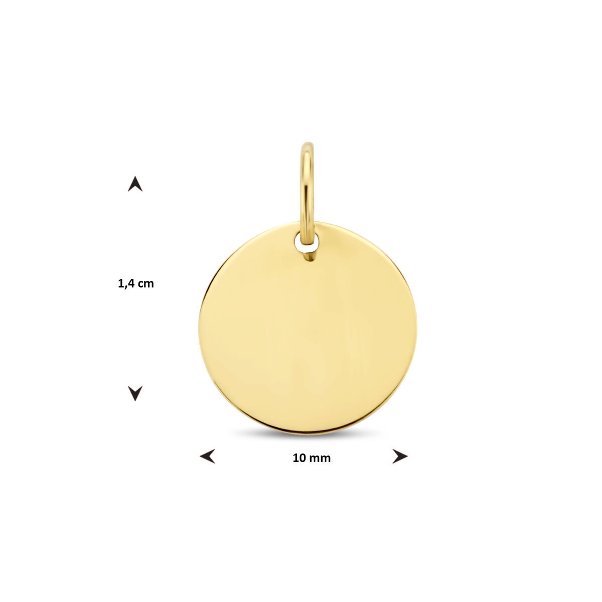 pendentif rond à graver en or jaune 9k