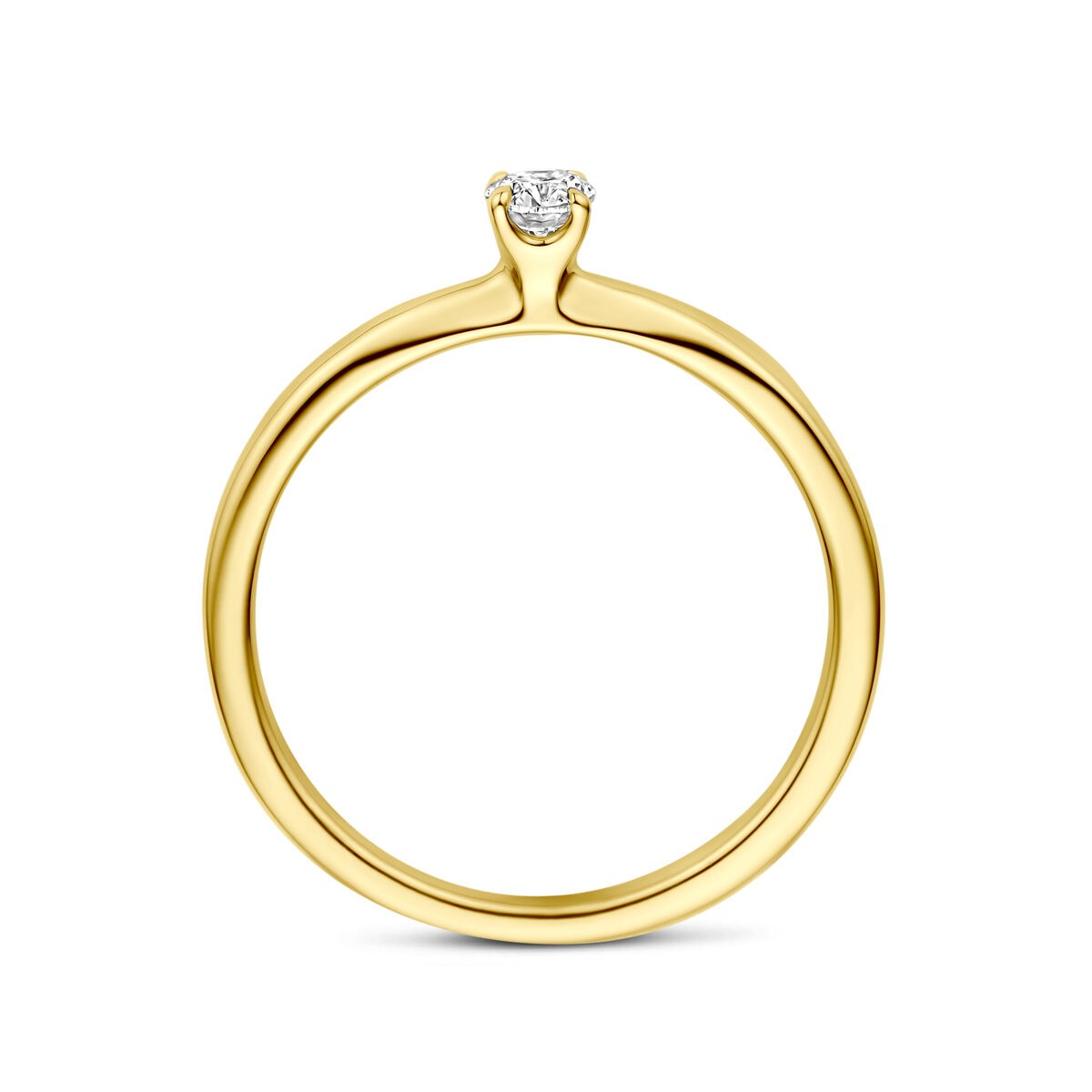 Bague en or jaune 14k avec diamant 0,21 ct solitaire