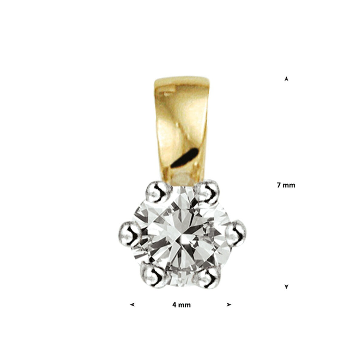 pendentif en or bicolore 14k avec diamant – or jaune et or blanc