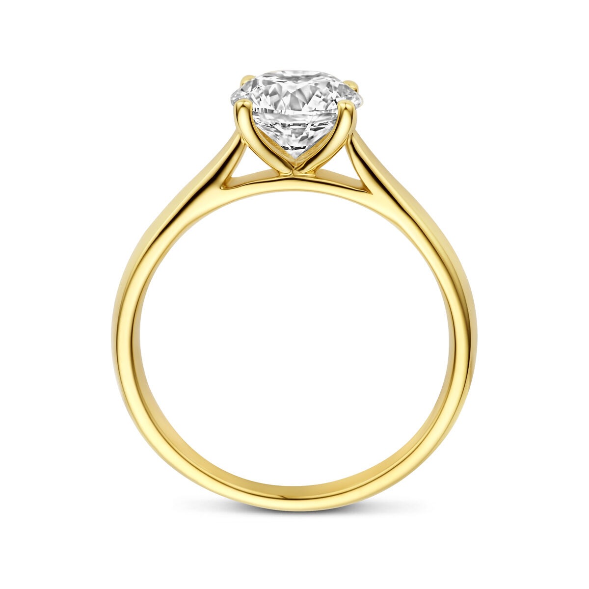 Bague en or jaune 14k avec diamant lab grown 1.50ct
