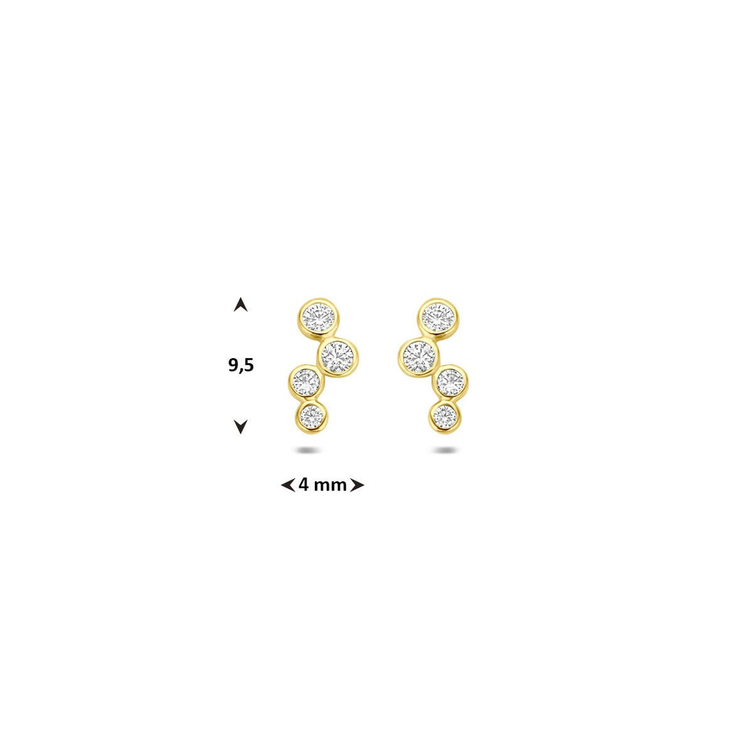 Geelgouden oorknoppen met zirkonia – 14k