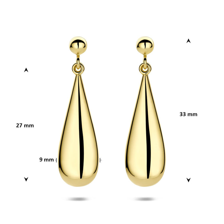 14k Geelgouden druppel oorhangers