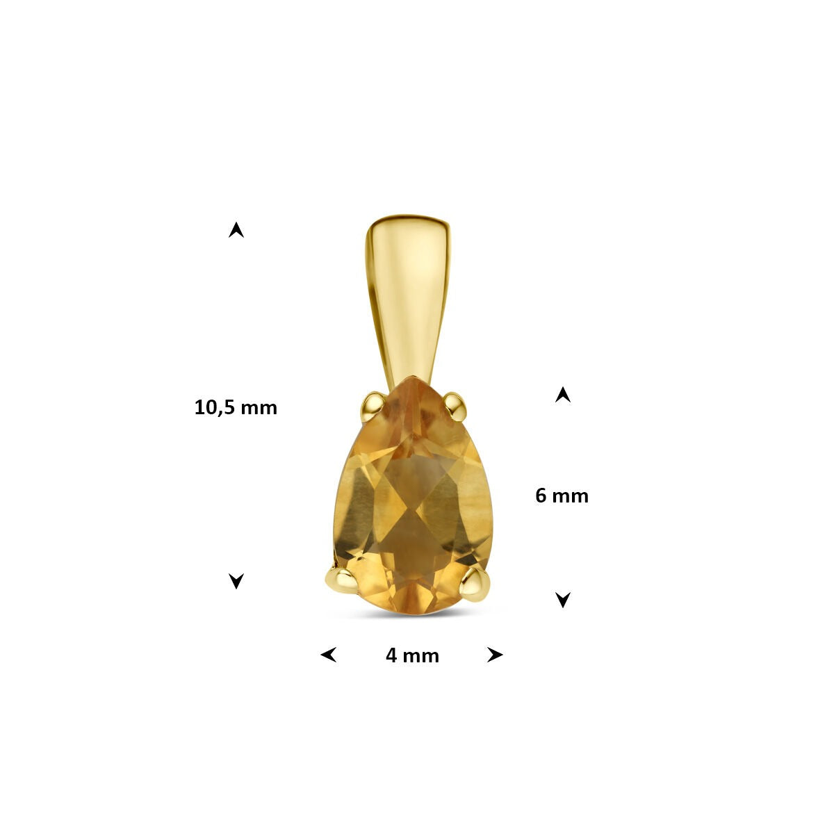 pendentif en or jaune avec citrine