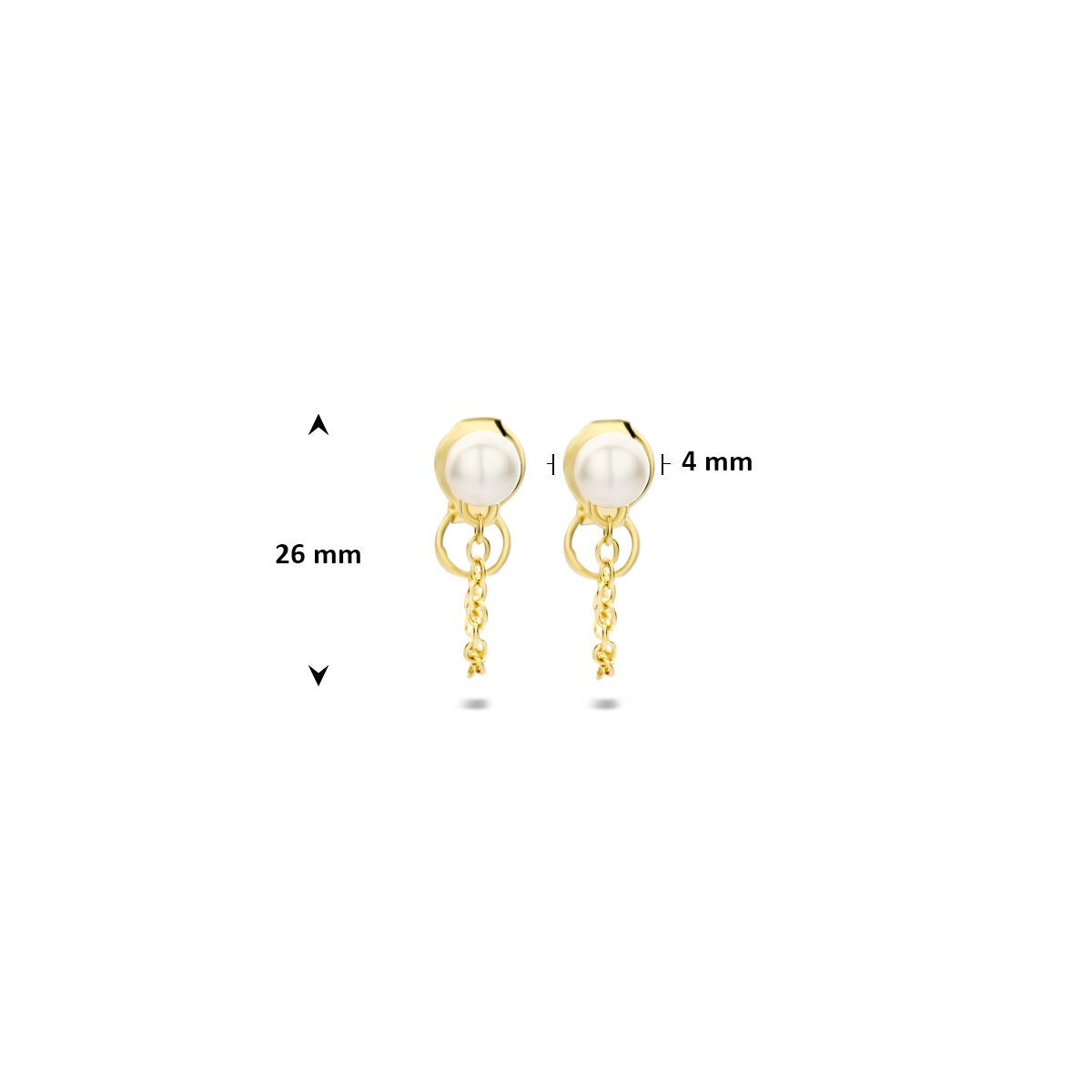 Boucles d'oreilles plaquées or avec perle – argent 925