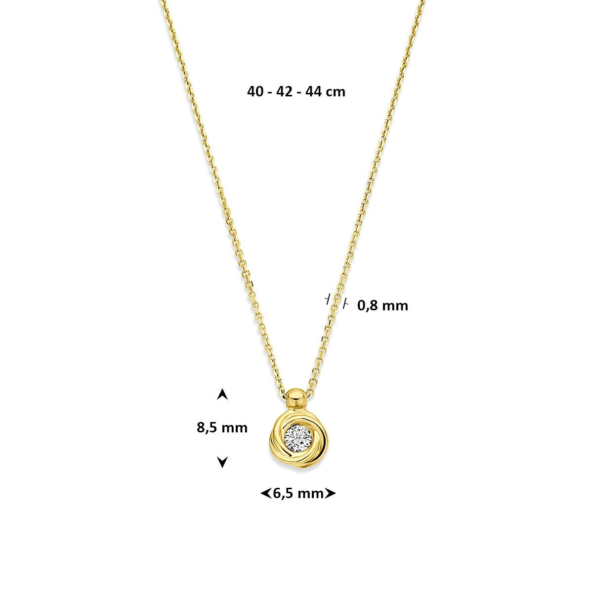 Collier en or jaune 14k avec diamant cultivé en laboratoire