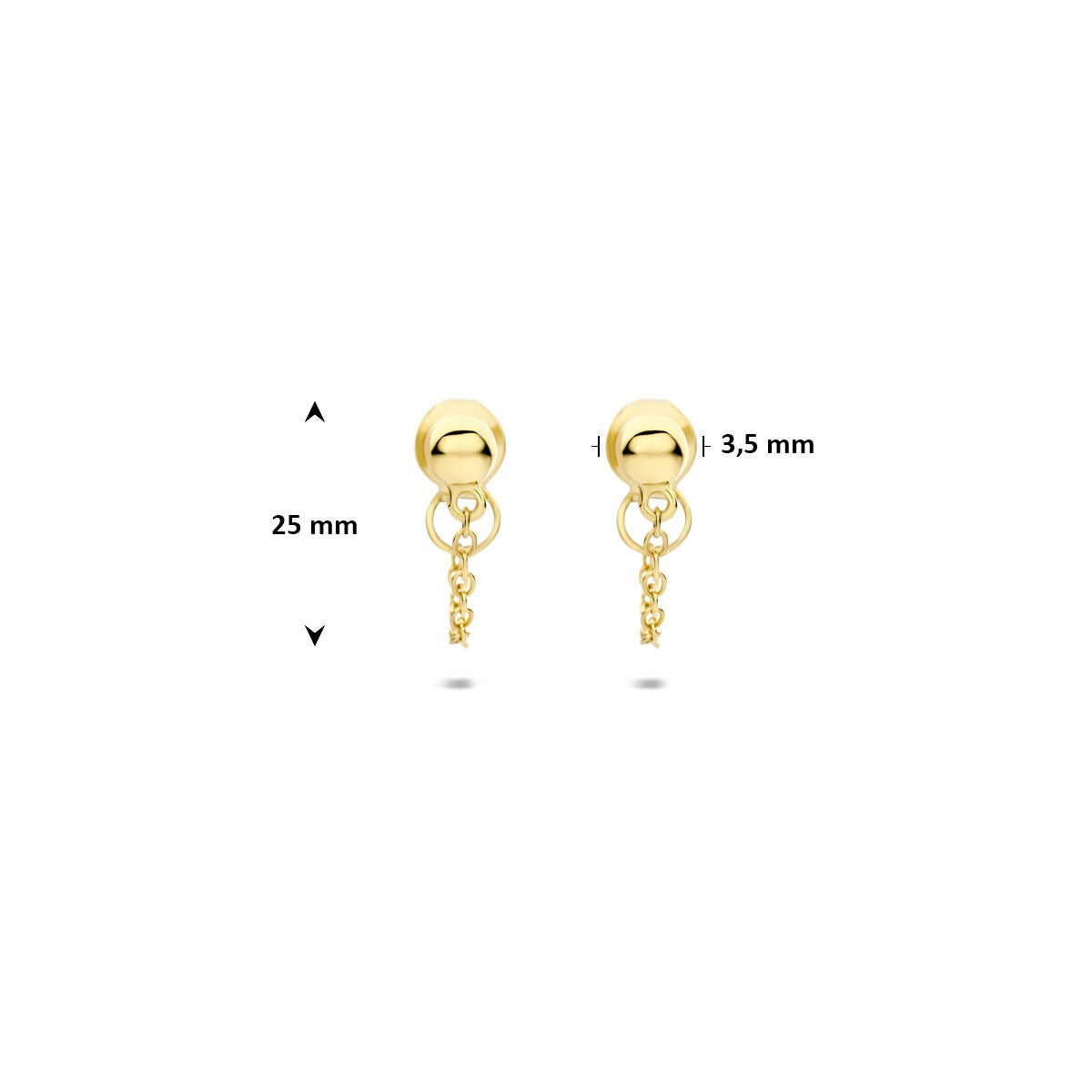Boucles d'oreilles plaquées or avec boule – argent 925