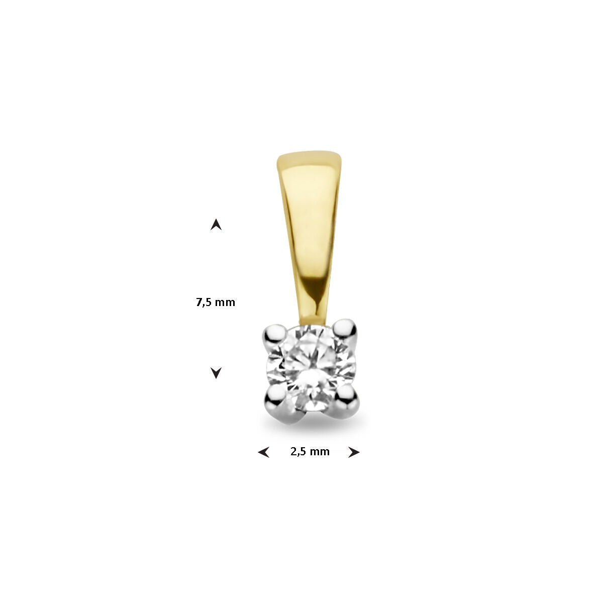 pendentif en or bicolore 14k avec diamant