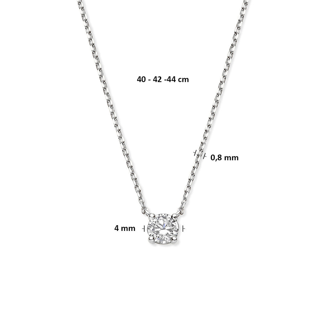 14k witgouden ketting met zirkonia – anker schakel