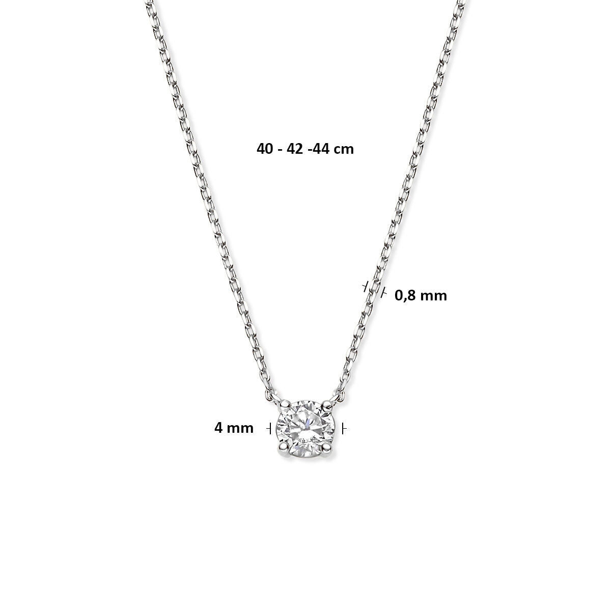 collier en or blanc avec zircone – maille ancre