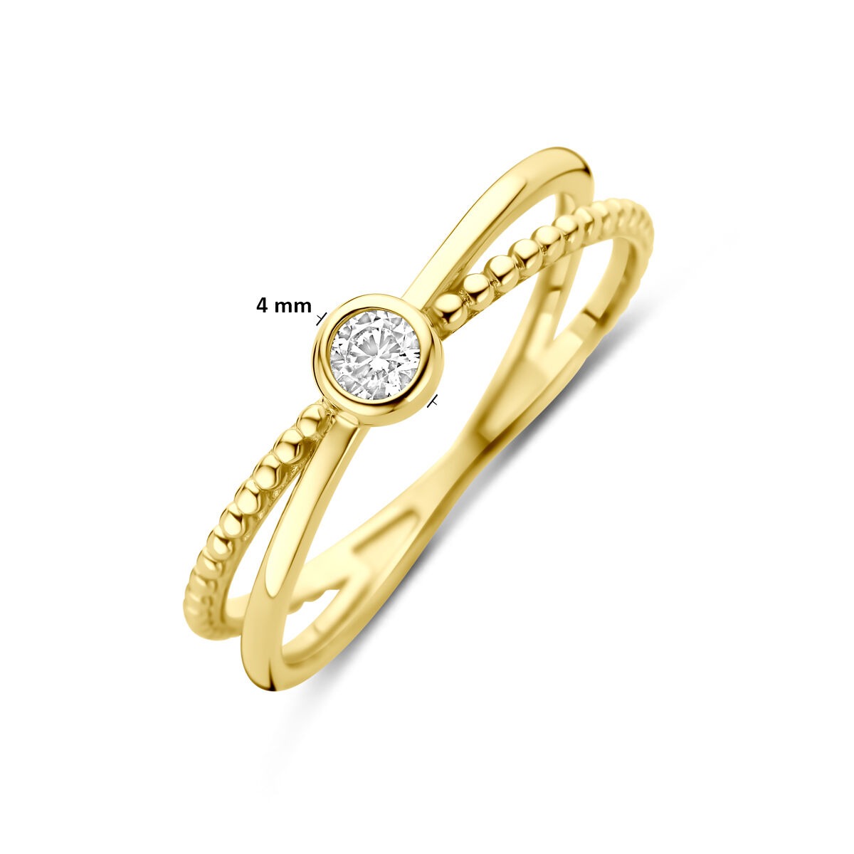 Bague en or jaune 9k avec zircone