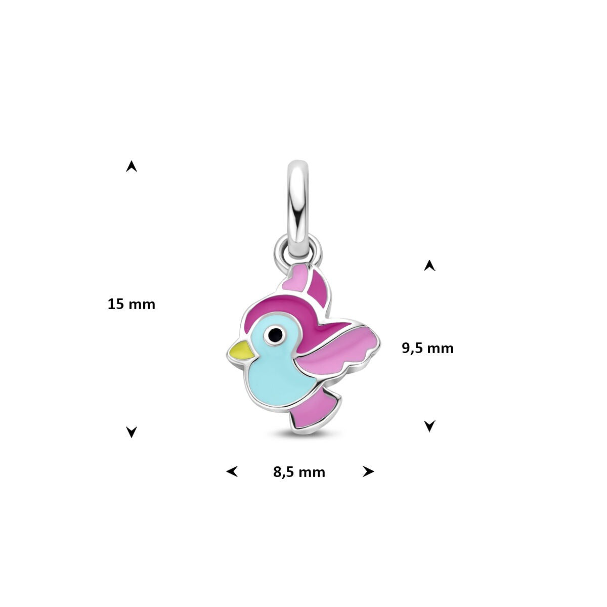 Pendentif pour enfant en argent avec oiseau – rhodié 925