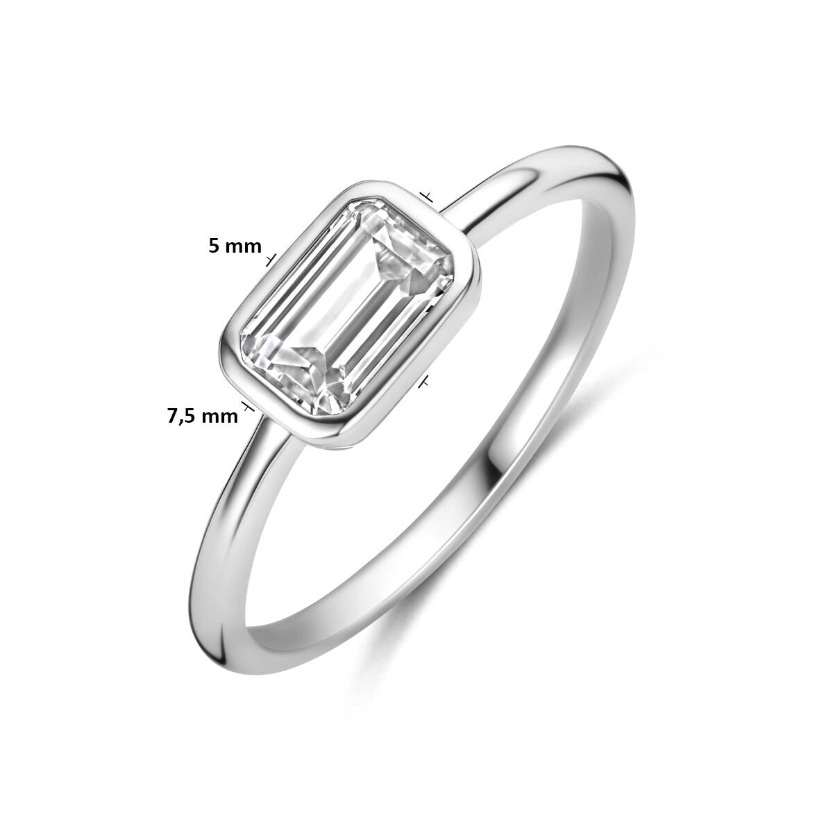 bague zircone argent rhodié