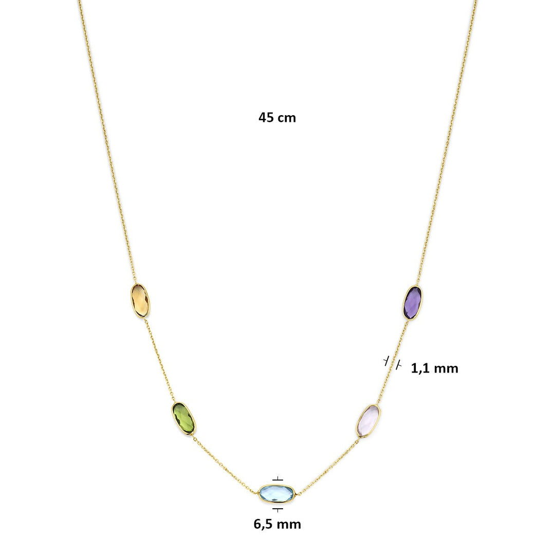 14k Geelgouden collier met edelstenen
