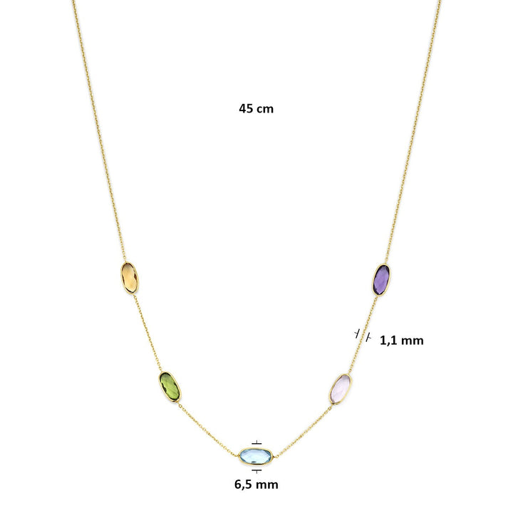 14k Geelgouden collier met edelstenen