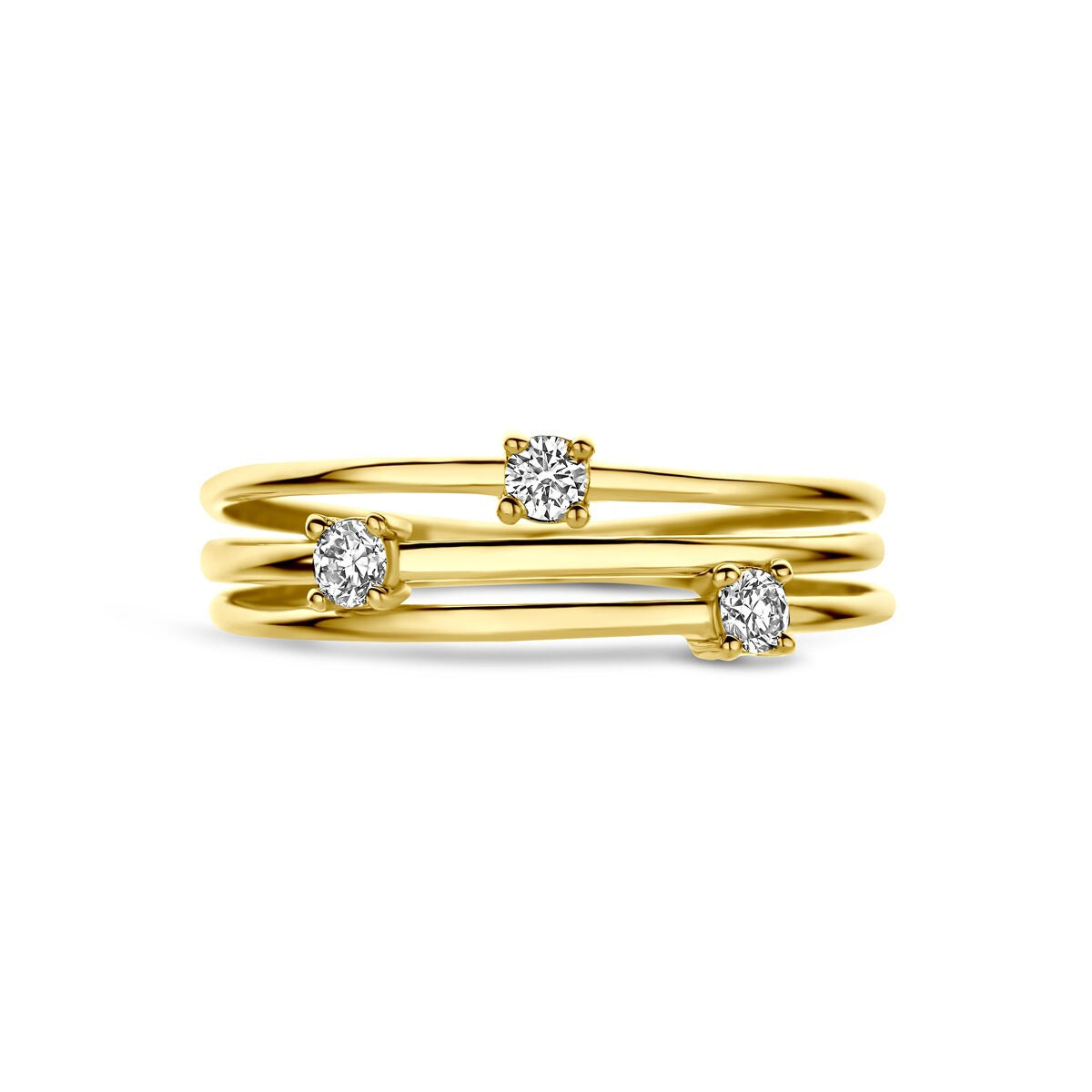 bague en or jaune 14k avec diamants cultivés en laboratoire