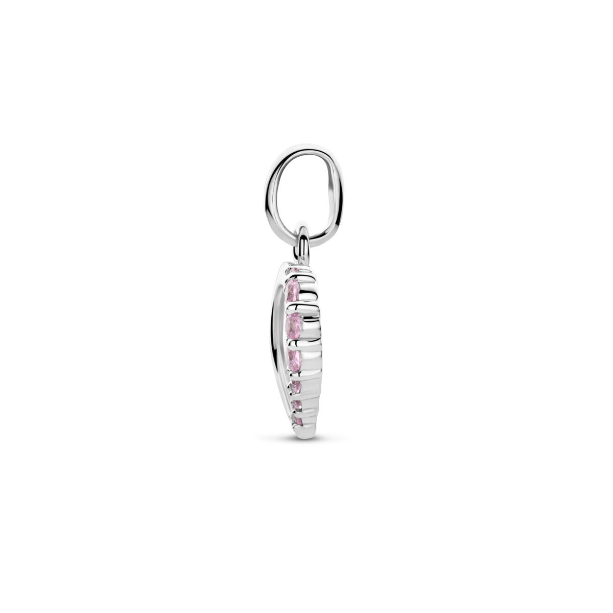 Pendentif en argent avec cœur émaillé et zircone – 11.5 x 10 mm