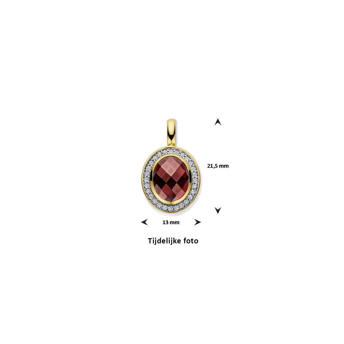 Pendentif en or – 14k avec grenat et diamant