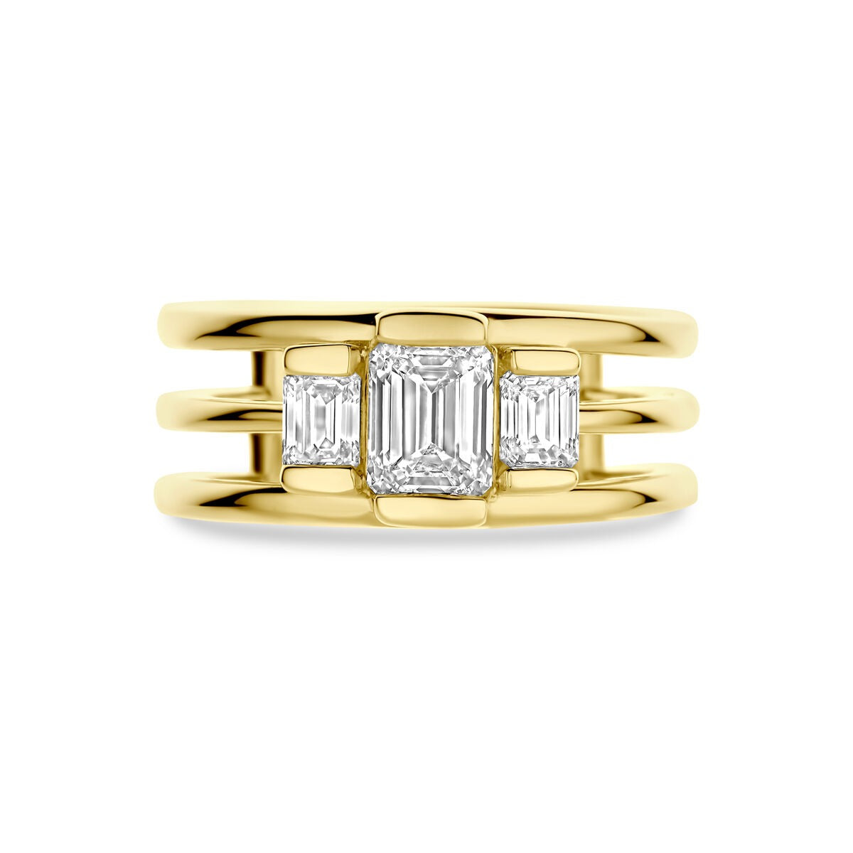 Bague pour femme en or jaune 14k avec diamant de culture de 1,50 ct