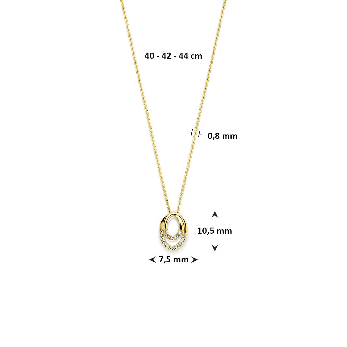 Collier en or 14k avec zircone – Monture entourage