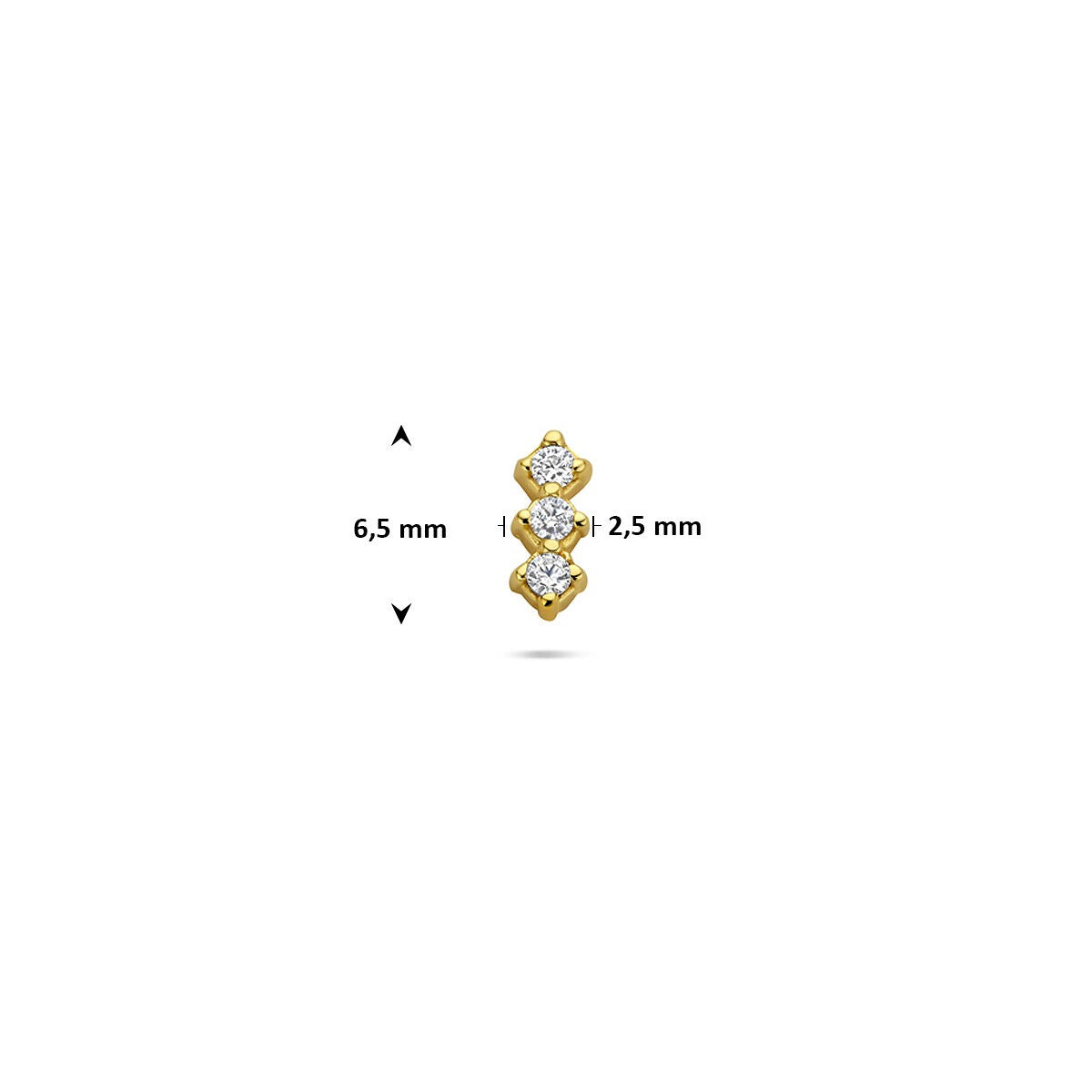 Piercing plaqué or 925 argent plat avec rangée de zircones