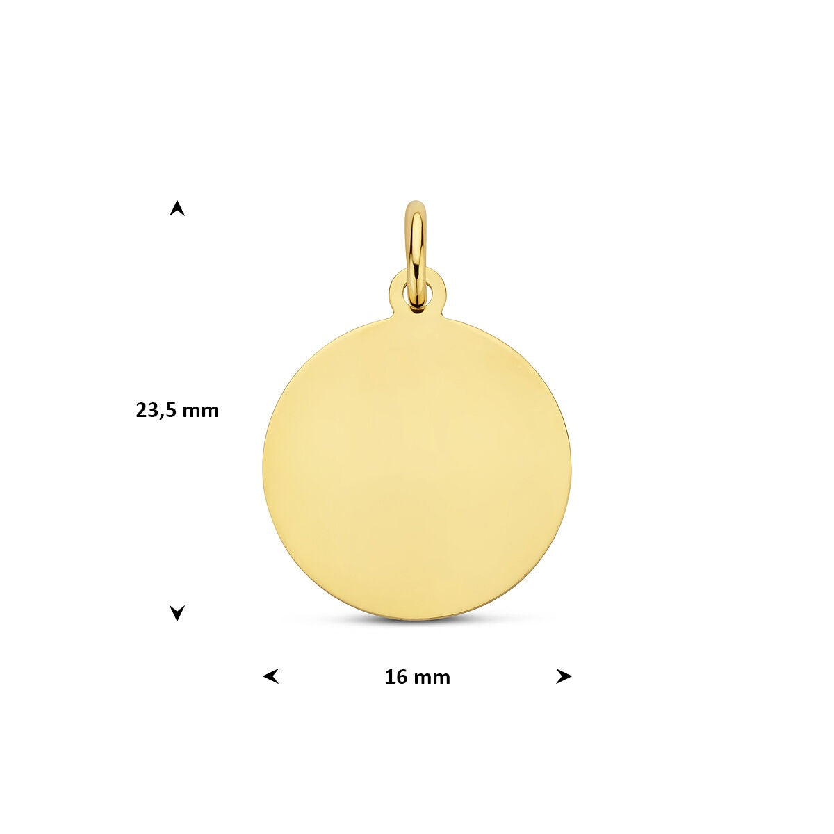 pendentif rond en or jaune 9k