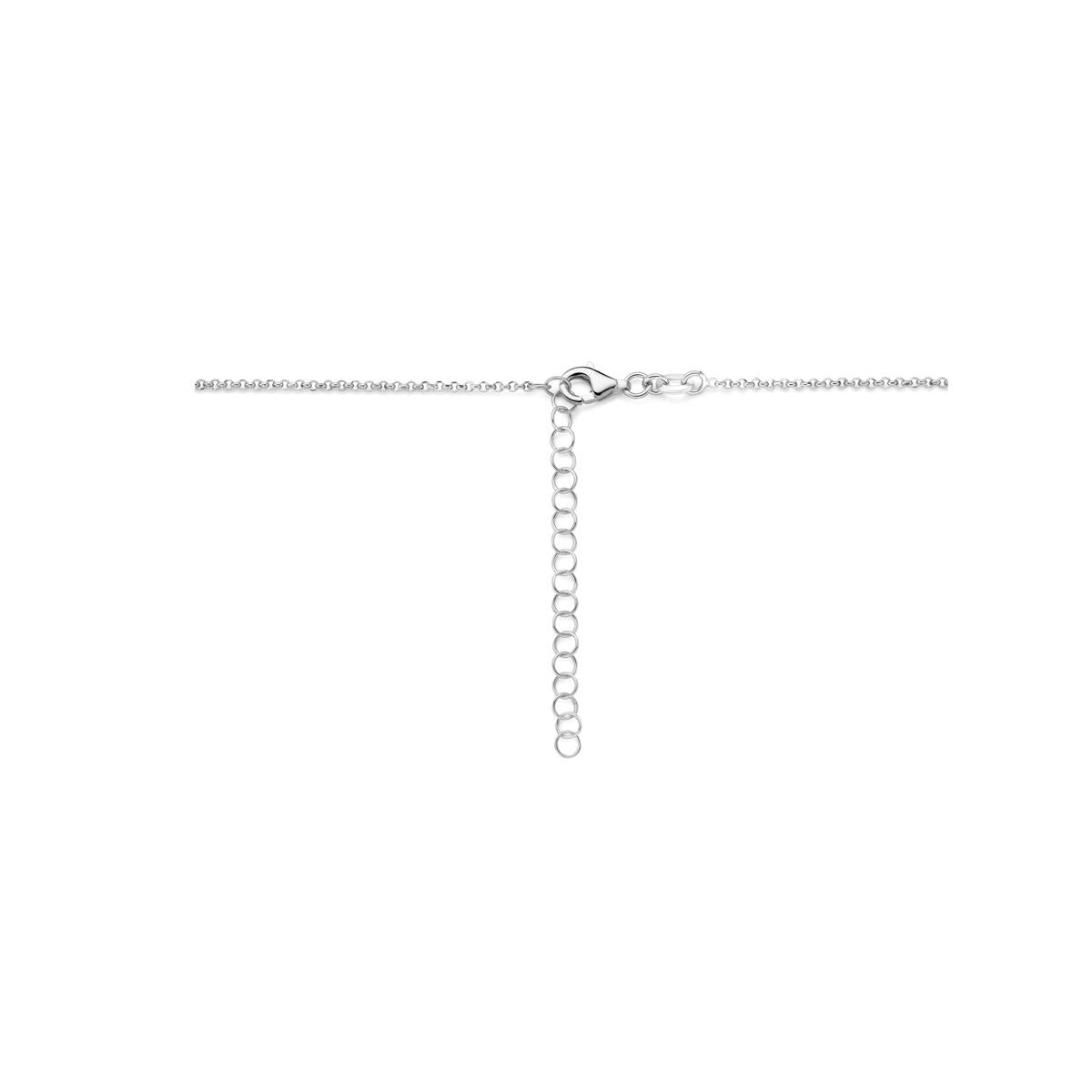 Collier en argent rhodié avec cœur plaqué or