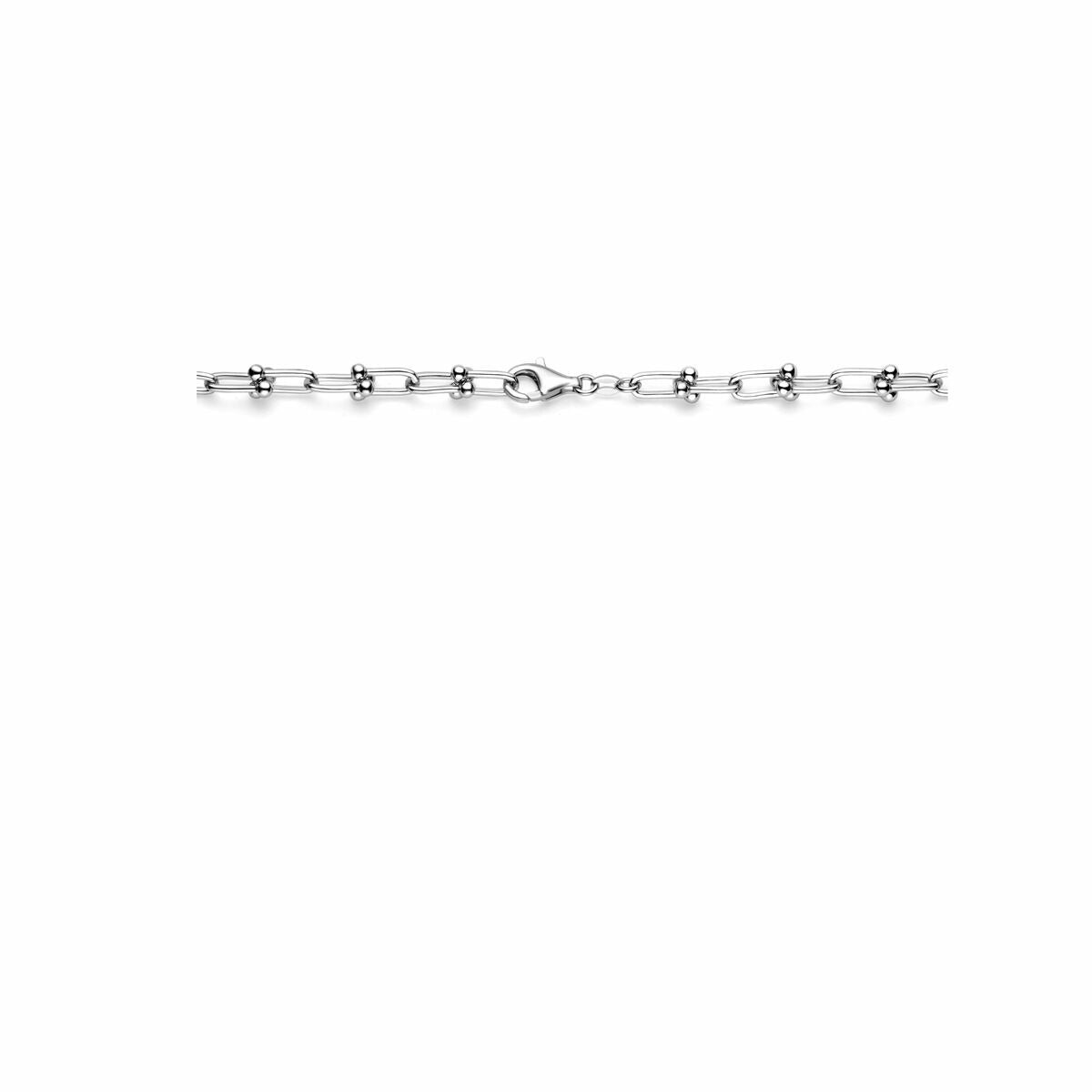 Collier en argent avec maille fantaisie – rhodié argent 925