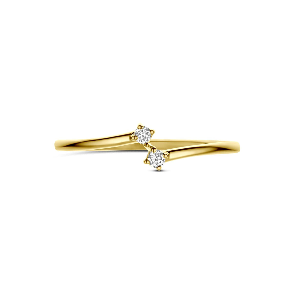 Bague en or jaune 14k avec diamant 0,05 ct