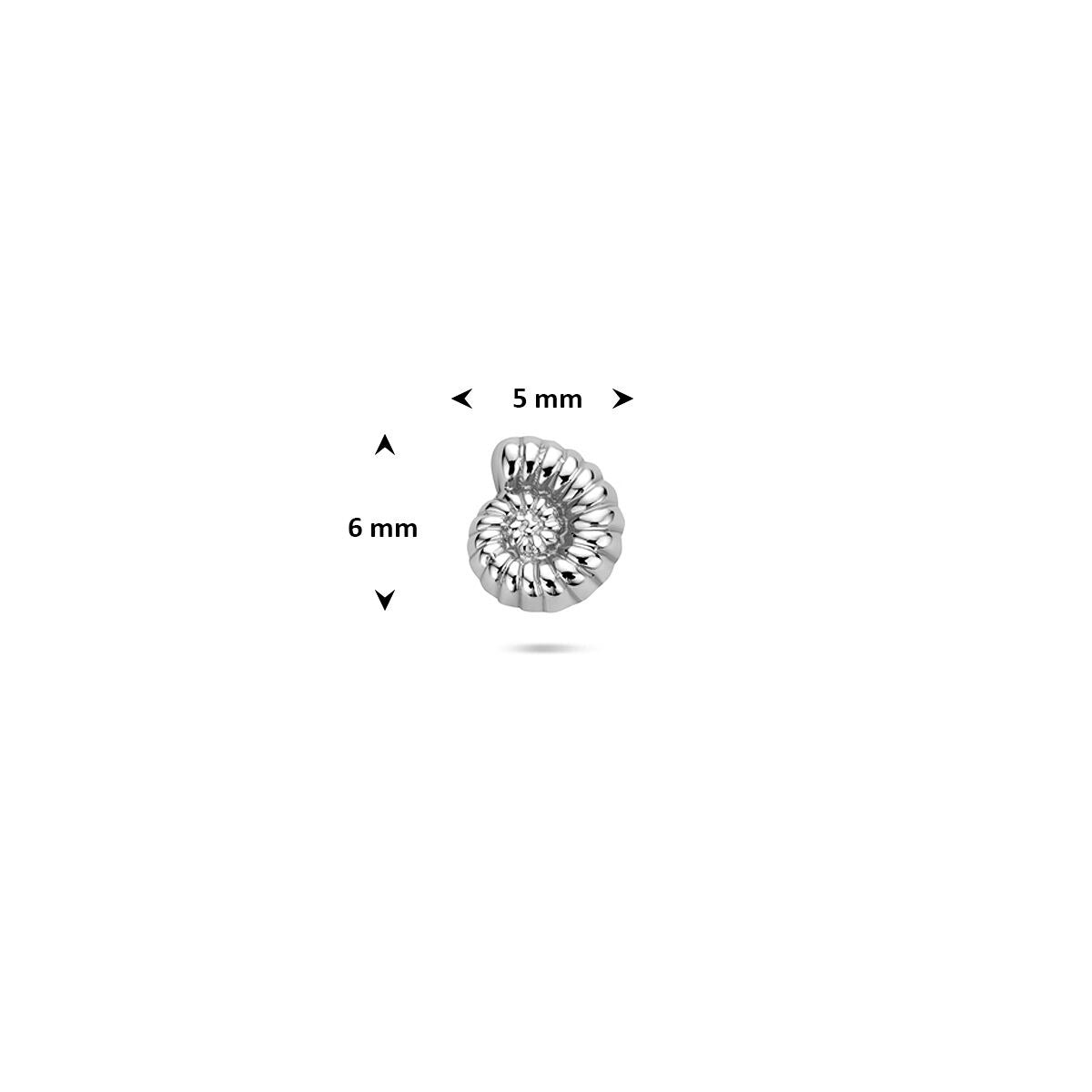 Piercing coquillage en argent - rhodié 925