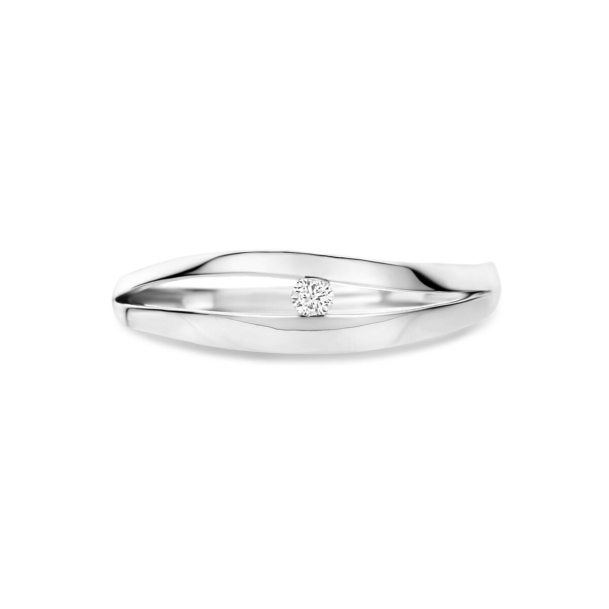 Bague en argent pour femme avec diamant cultivé en laboratoire – 6 mm de large