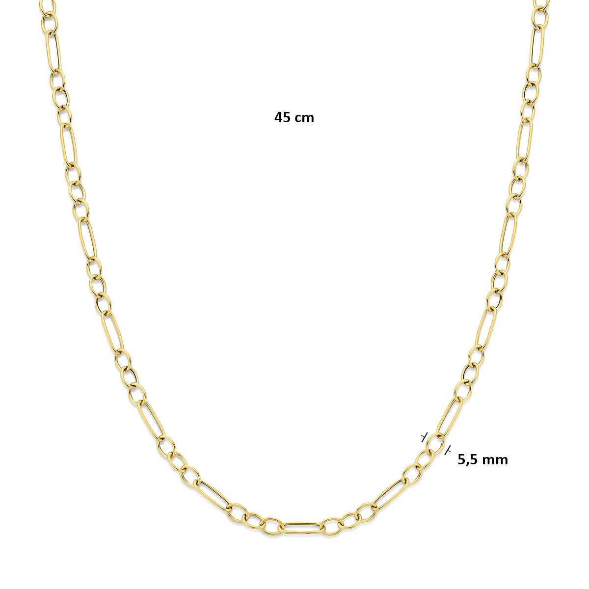 Collier en maille en or jaune 14k ancre