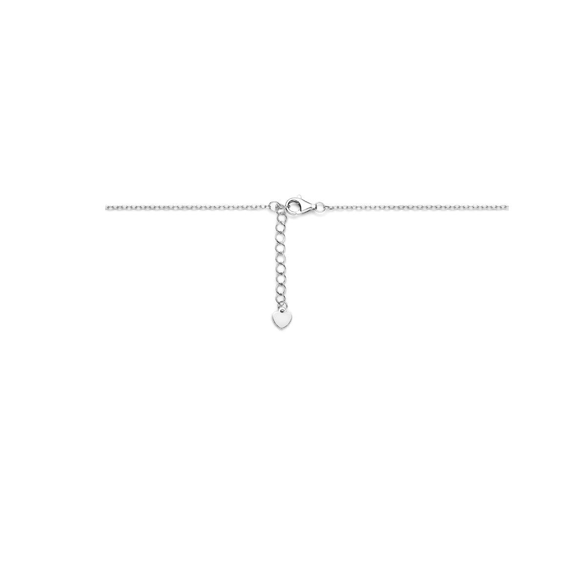 Collier en argent avec saphir et zircone – rhodié argent 925