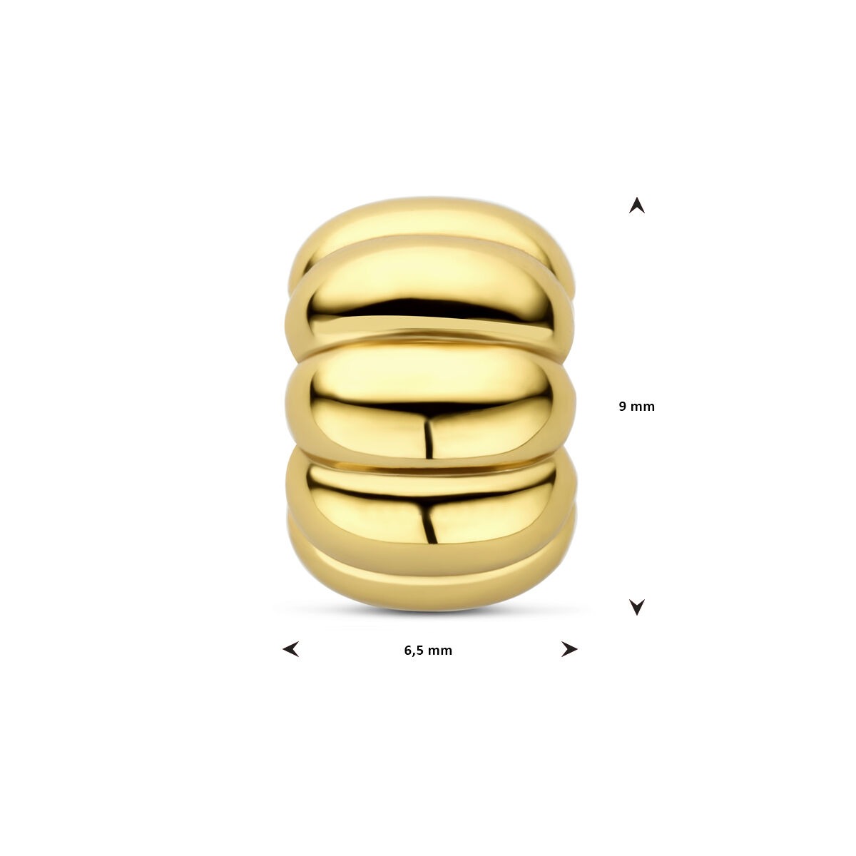 Rondelle en or jaune sur argent 925