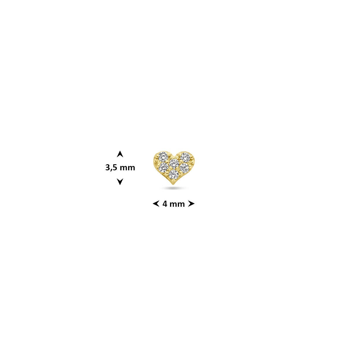 piercing amour en or jaune 9k