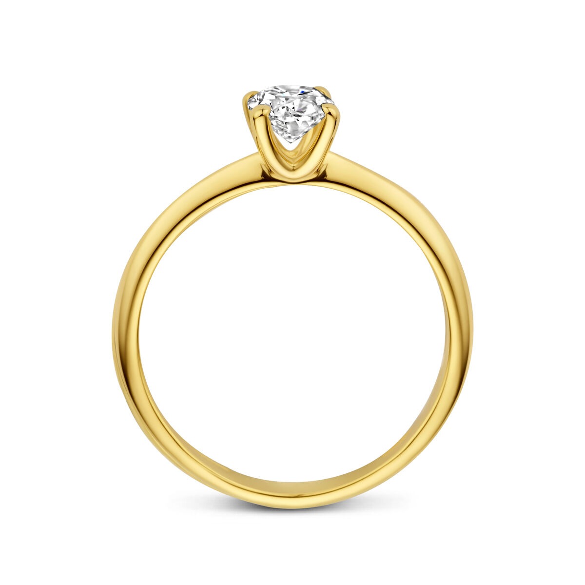 Bague en or jaune 14k avec diamant lab grown – taillé ovale 0.50ct