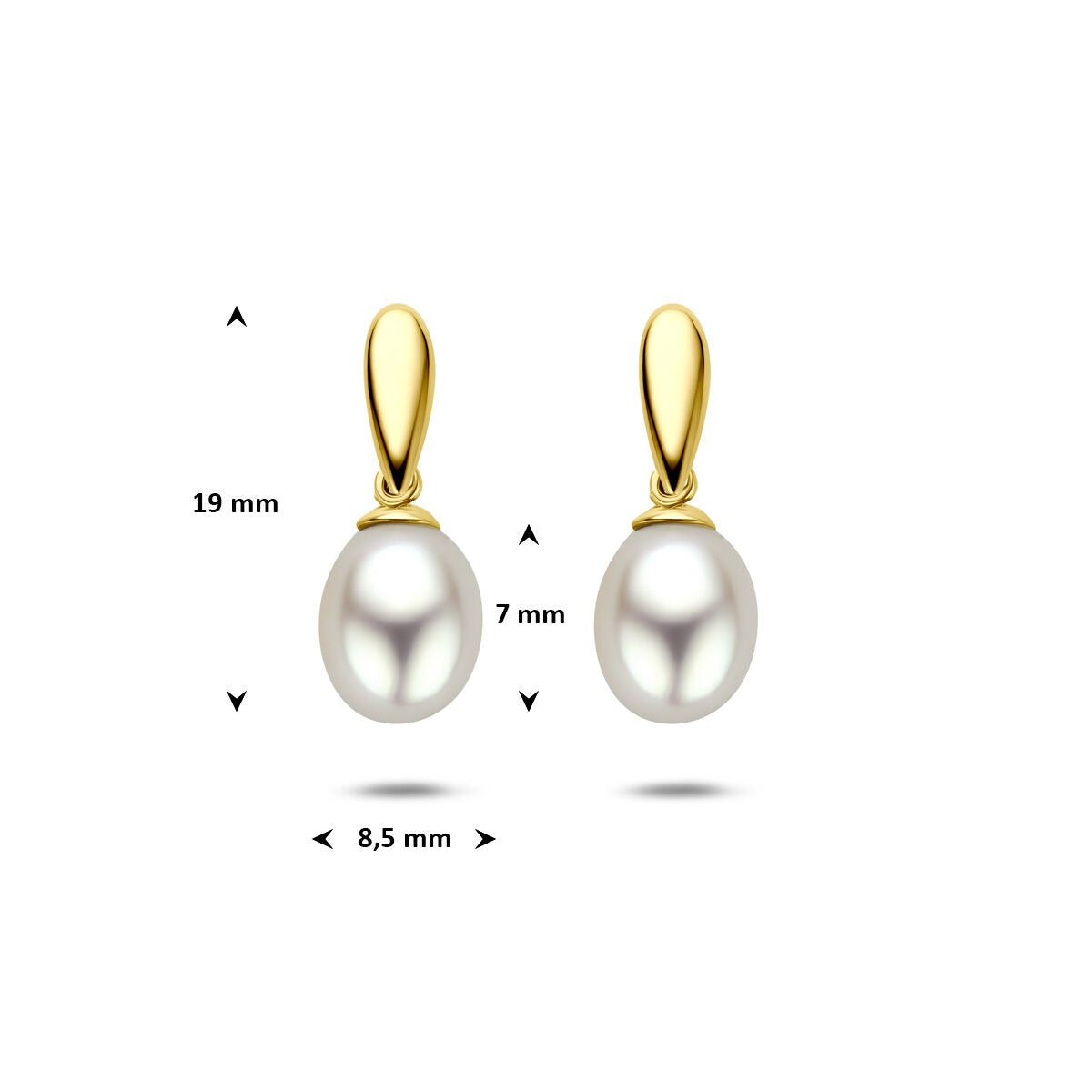 Boucles d'oreilles en or jaune 9k avec perle