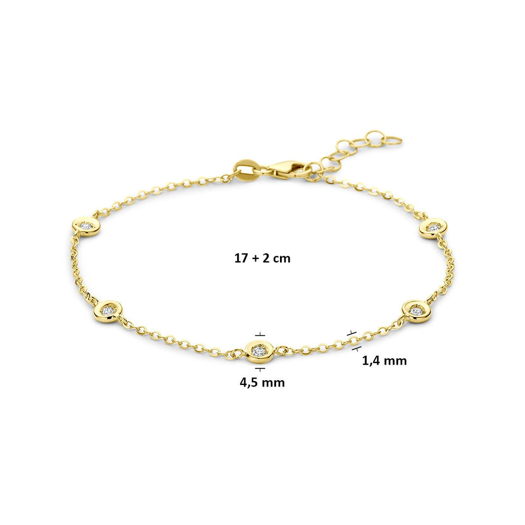 14k Geelgouden armband met diamant 0,15 ct