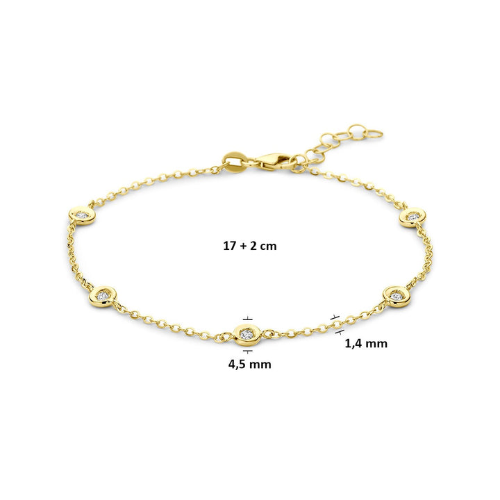 14k Geelgouden armband met diamant 0,15 ct