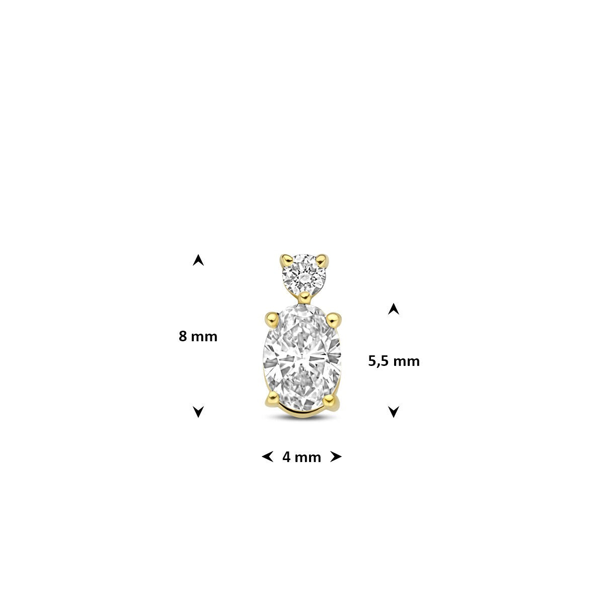 pendentif en or jaune 14k avec diamant cultivé en laboratoire