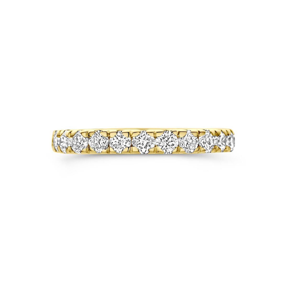 Bague en or jaune 14k avec diamant cultivé en laboratoire