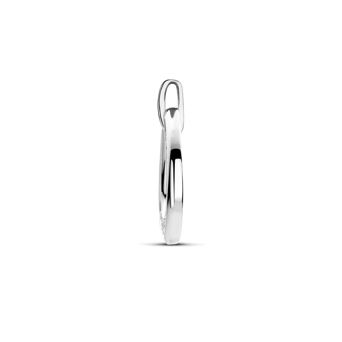 Pendentif en argent rhodié avec zircone en sertissage entourage