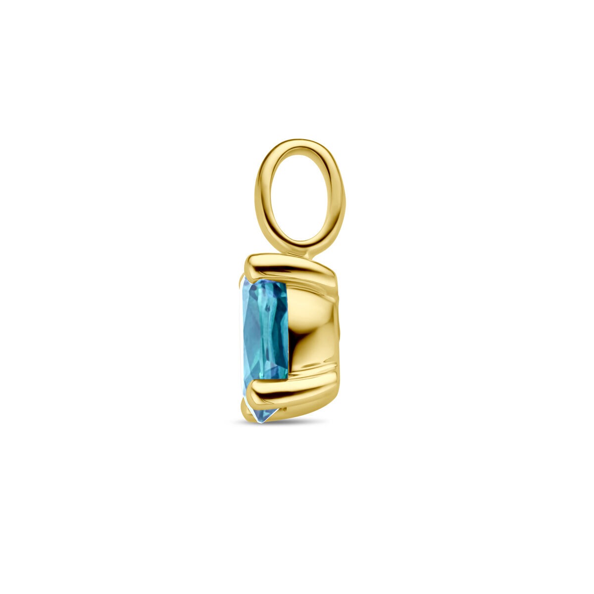 pendentif en or jaune 14k avec topaze London Blue