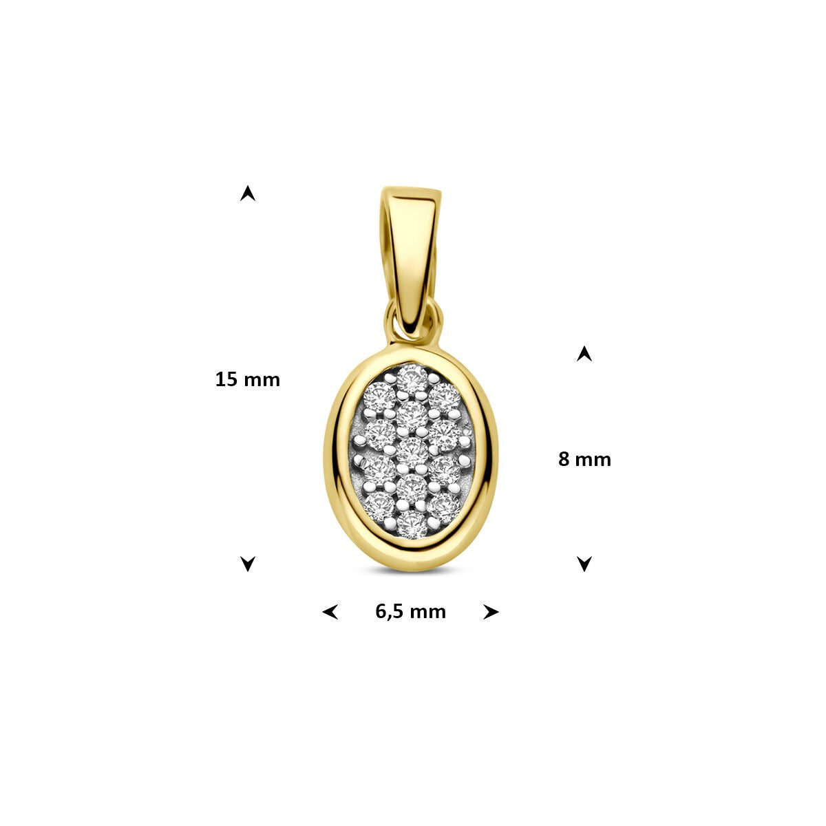 Collier en or jaune avec pendentif zircone