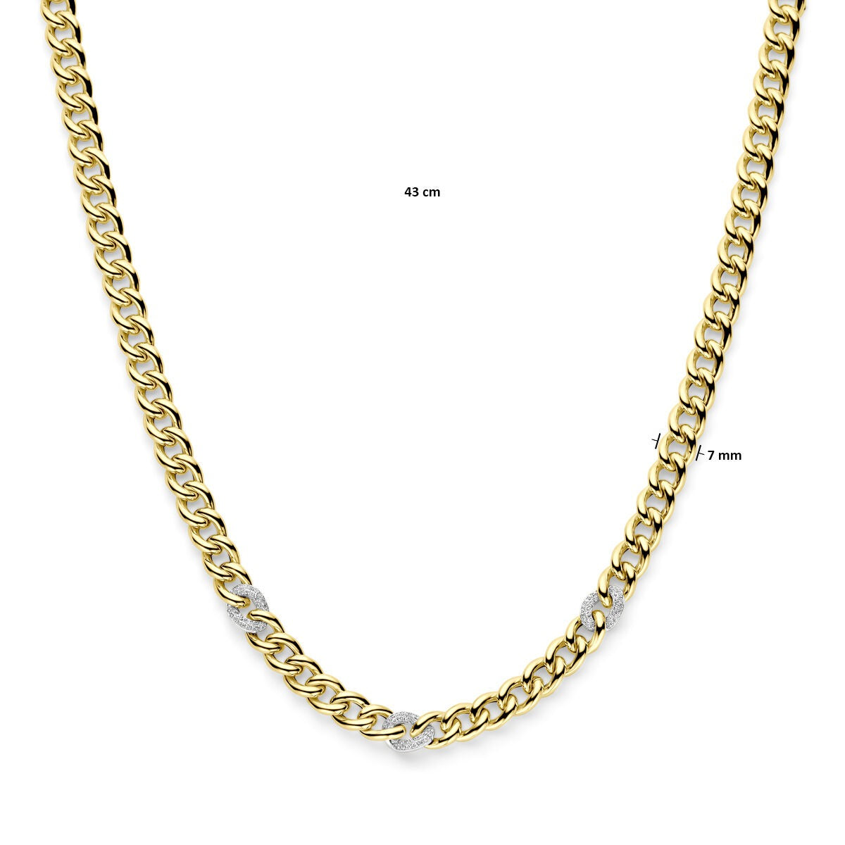 Collier en Or Jaune et Blanc 14k avec Diamant