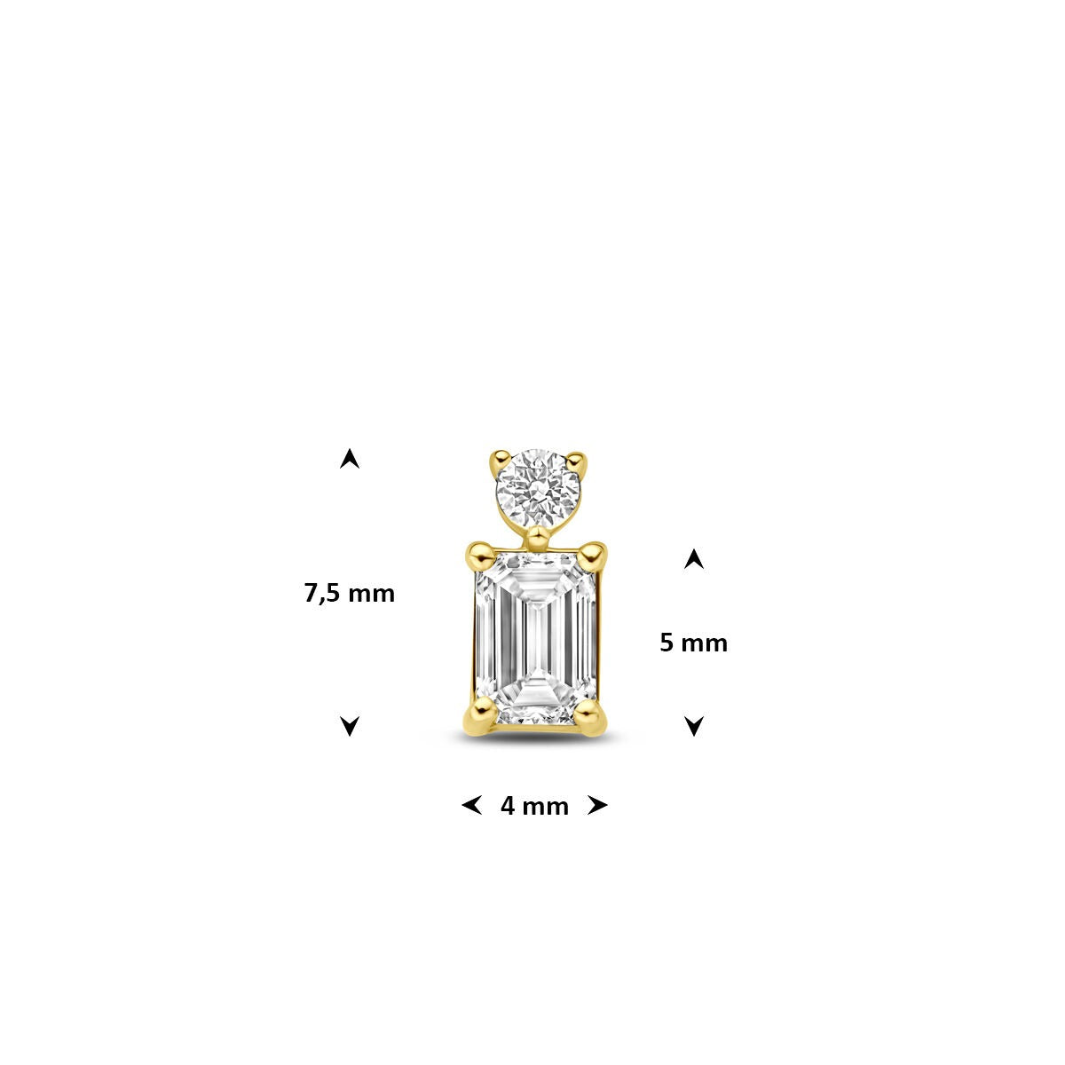 pendentif en or jaune 14k avec diamant synthétique 0,33 ct